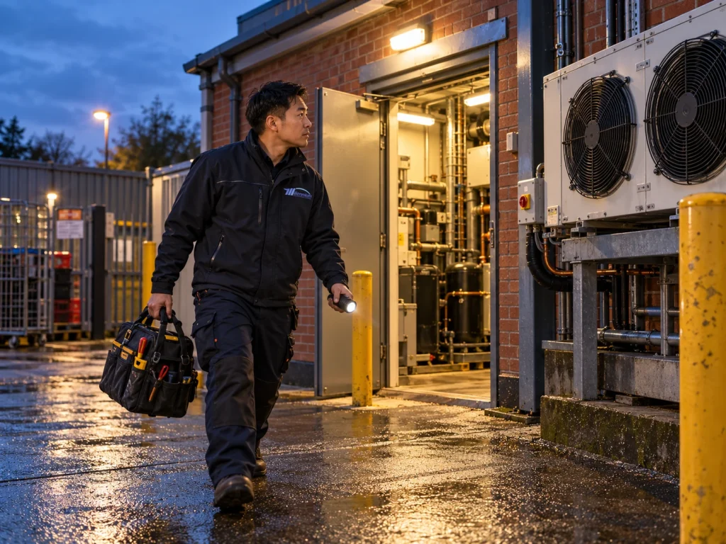 Millennium engineer arriving for an emergency refrigeration callout