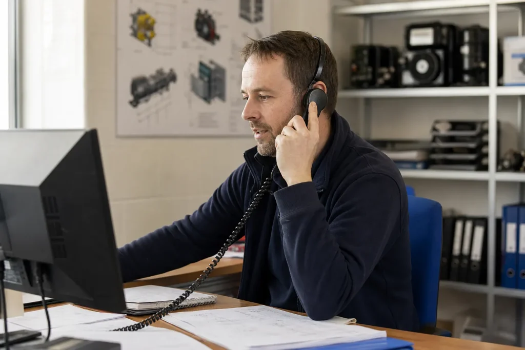 Service coordinator answering a commercial refrigeration FAQ enquiry